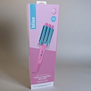 Bliss Triple Barrel Waver in Pink and Teal